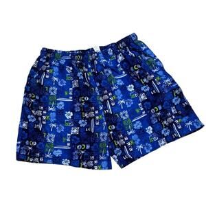 Sand And Surf Men's Blue Floral Swim Trunks Size XL